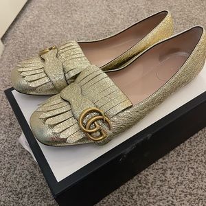 GUCCI Marmont Double G Logo Loafer Flats, Size 9.5/IT 39.5. EUC